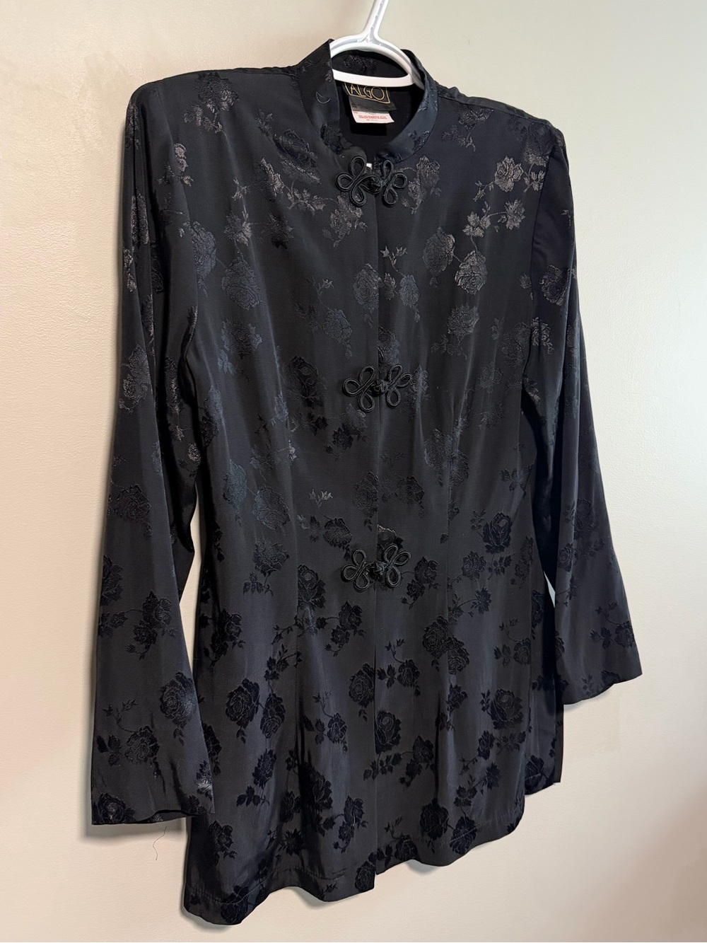 90s Vintage ALGO Top Floral Frog Closure Made in Canada Statement